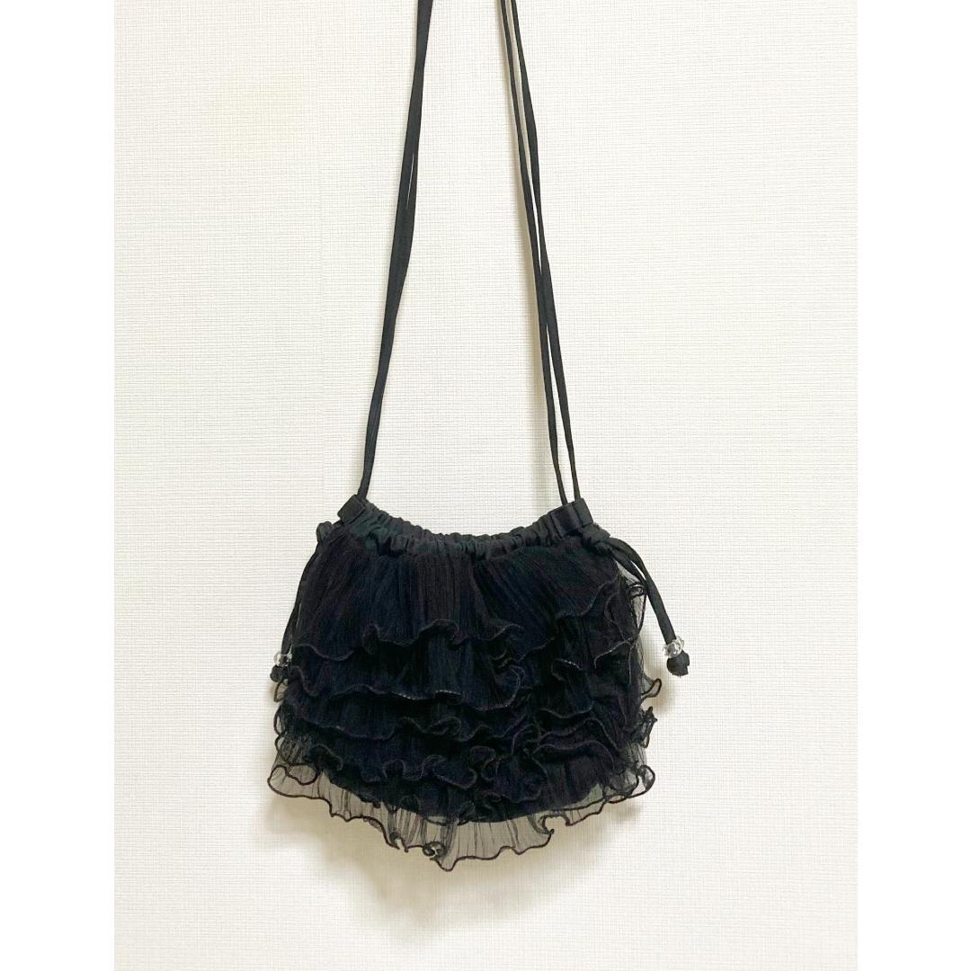 アウトレット販売店 Merry Jenny 美品 ブラック オーガンジーティアードポシェット アウトレット買蔵 レディース バッグ Municieneguilla Gob Pe