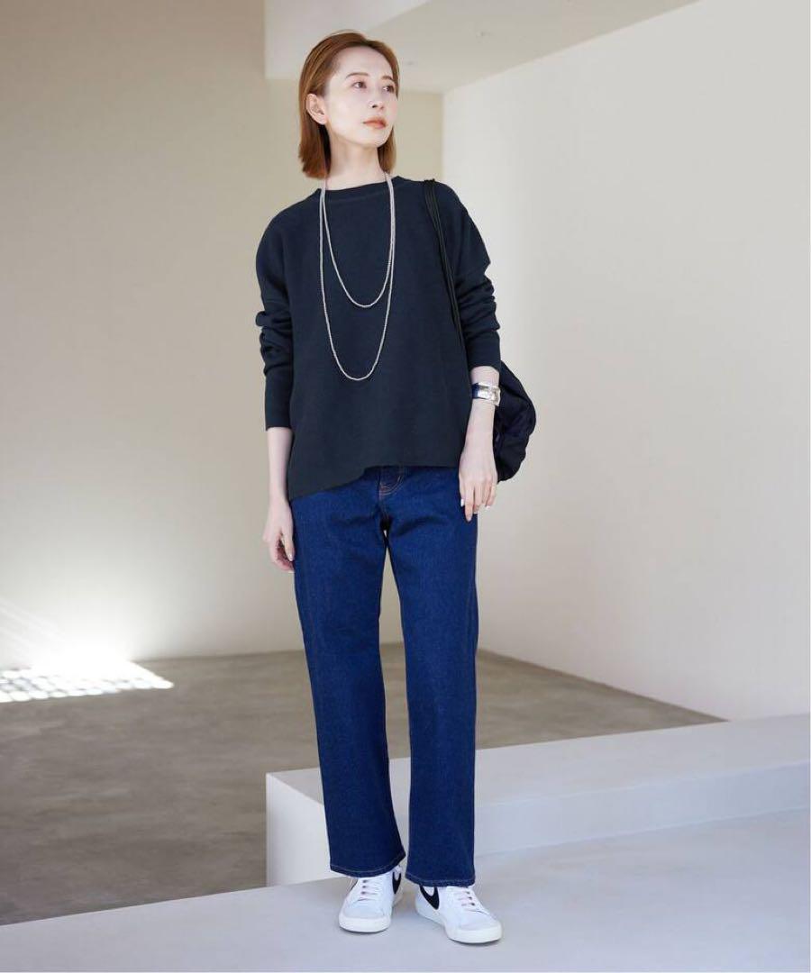 SLOBE IENA コットンダブルフェイスニットプルオーバー