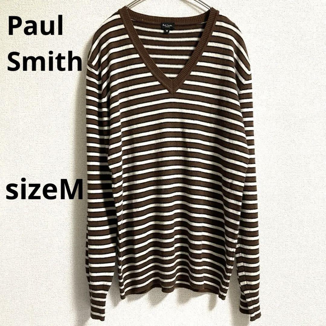 Paul Smith ボーダー ニット 長袖 Vネック セーター