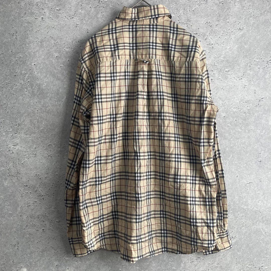 Burberry London ノバチェック ホースロゴ ベージュ 長袖 シャツ