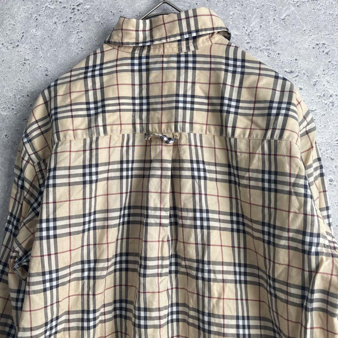 Burberry London ノバチェック ホースロゴ ベージュ 長袖 シャツ