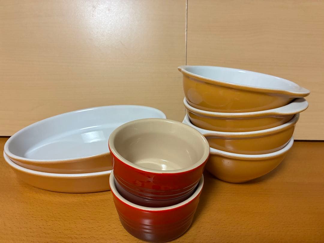 エミールアンリグラタン皿とボウル、ル・クルーゼココットセット