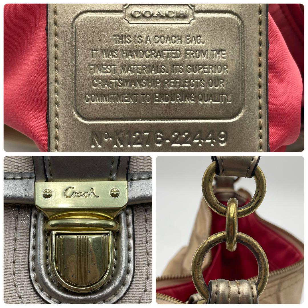 人気✨コーチ 2way ワンショルダーバッグ キャンバス シグネチャー 金具 人気✨コーチ 2way ワンショルダーバッグ キャンバス シグネチャー 金具