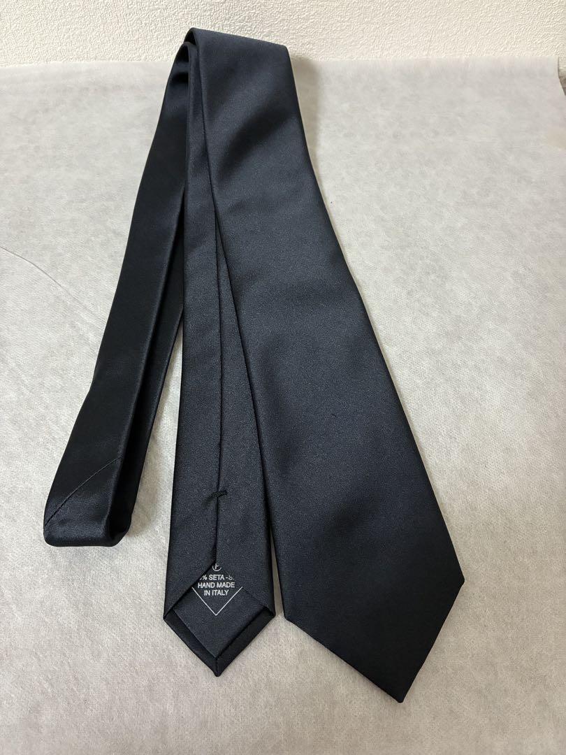 yy 　Brioni ブリオーニ　ソリッド　タイ　サテンシルク
