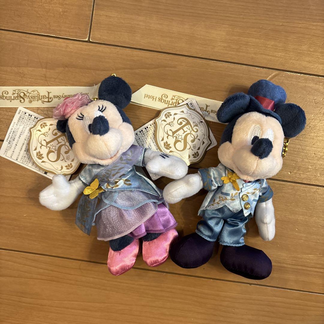 【タグ付き】ファンタジースプリングス　ミッキー ミニー 　ぬいぐるみバッジ Disney - ディズニーシー ファンタジースプリングス ミッキー