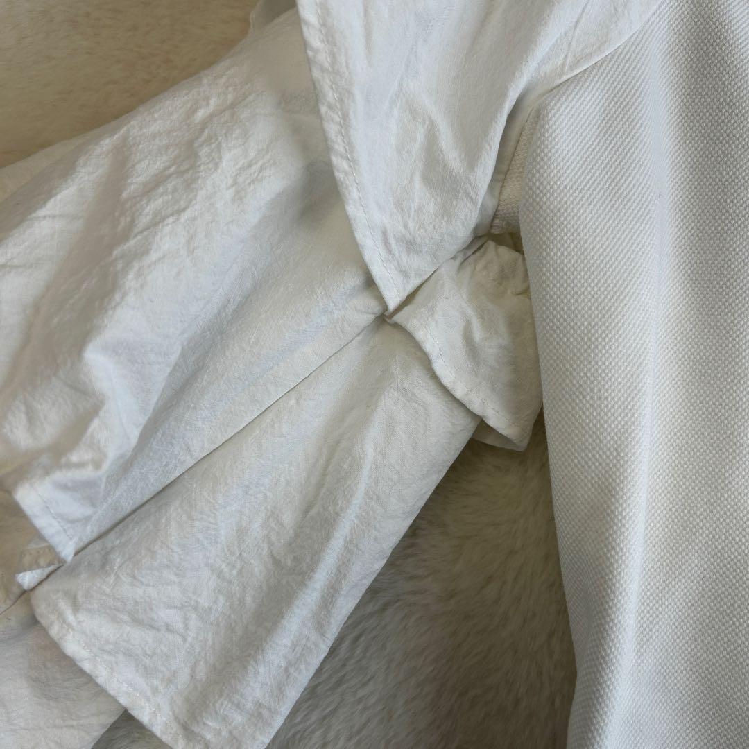 パピエ papier フリルクロスブラウス ホワイト フリーサイズ パピエ papier フリルクロスブラウス ホワイト フリーサイズ