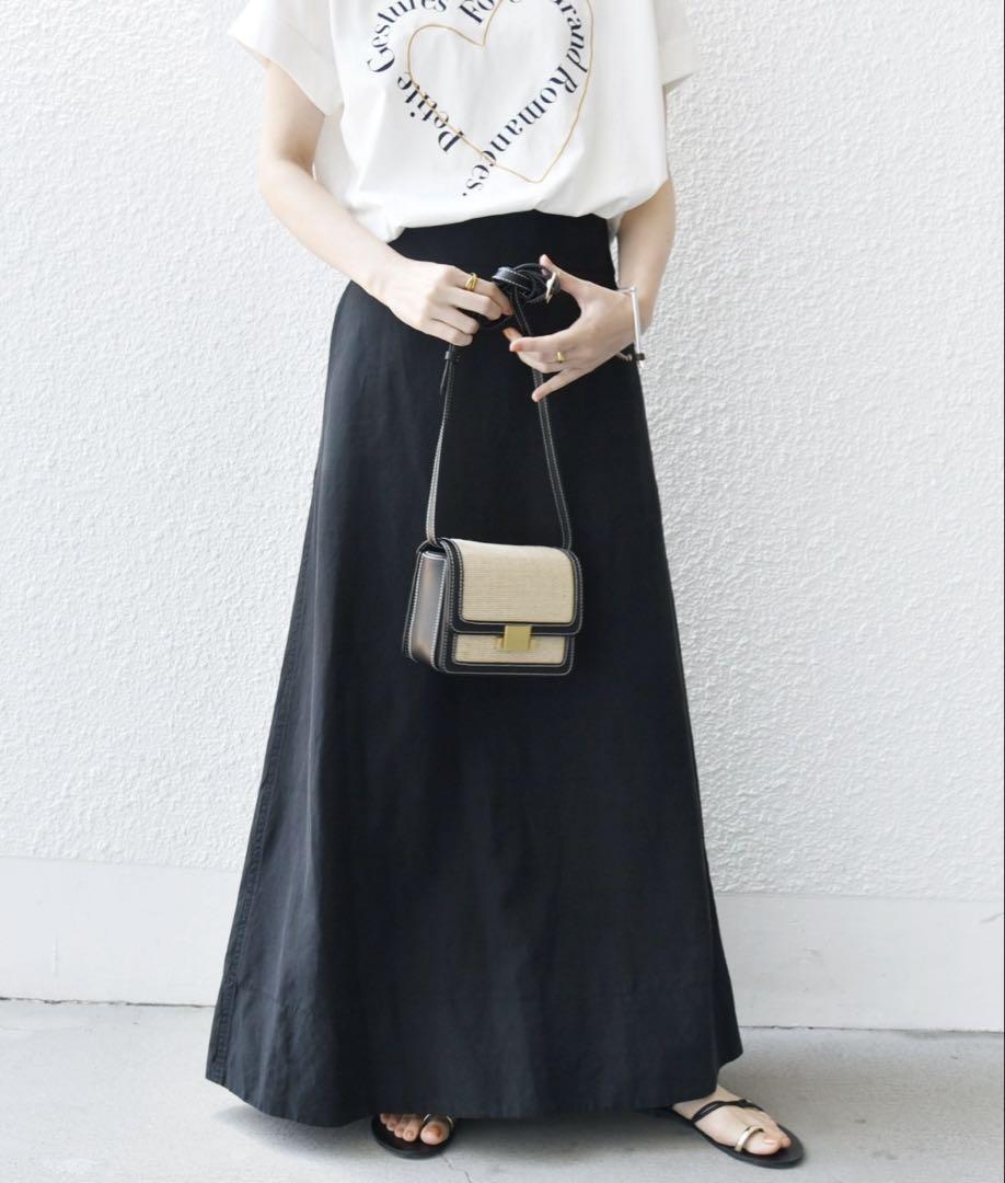シップス　麻混　フレアロングスカート