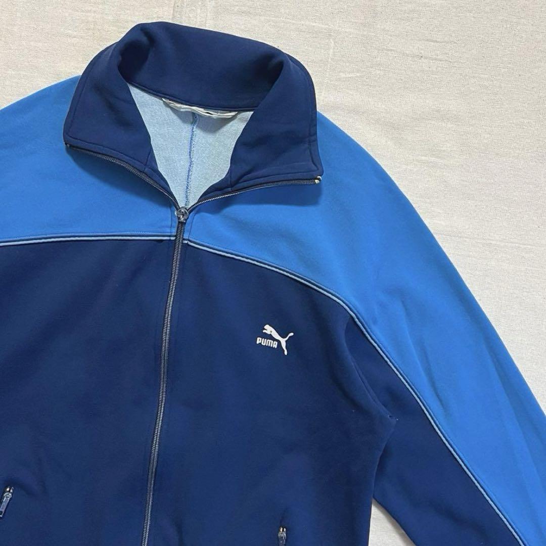 80s　PUMA　ドイツ軍　トレーニングトラックジャケット　両面ロゴ　フロッキー