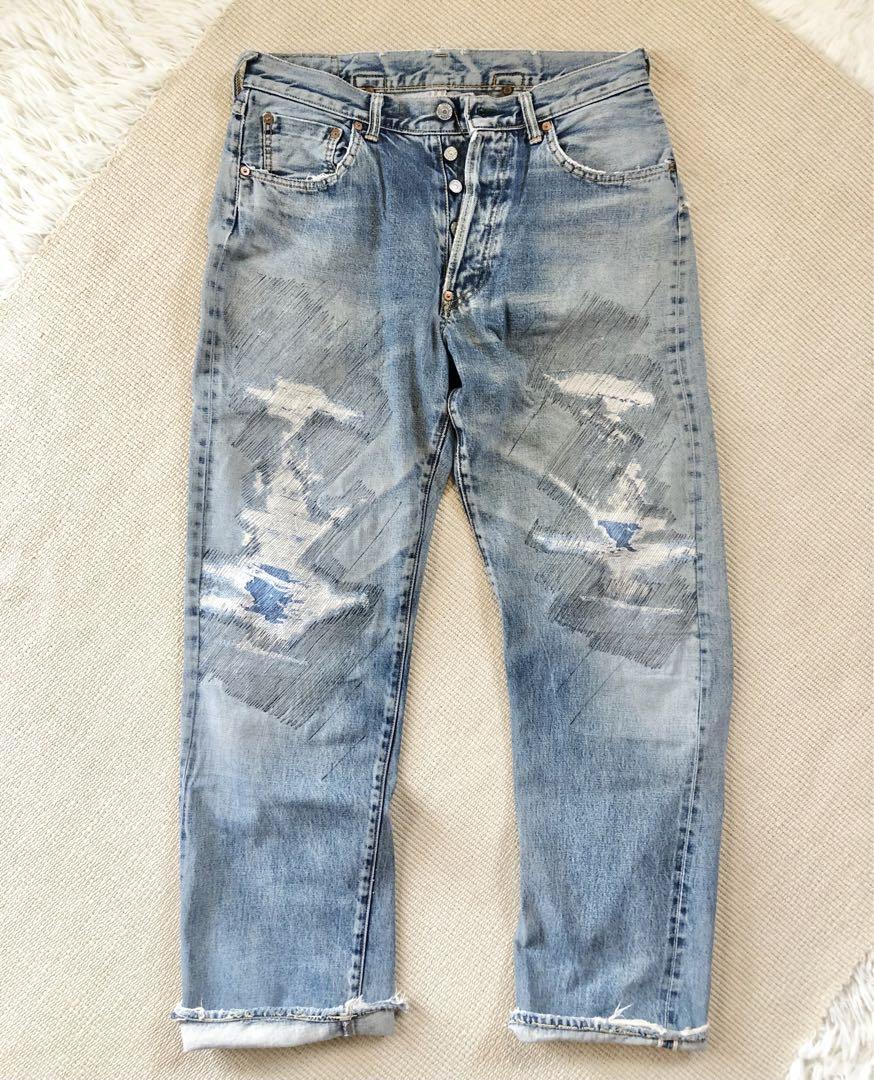 Sewing Chop O'alls デニムパンツ ヴィンテージ加工 90s?