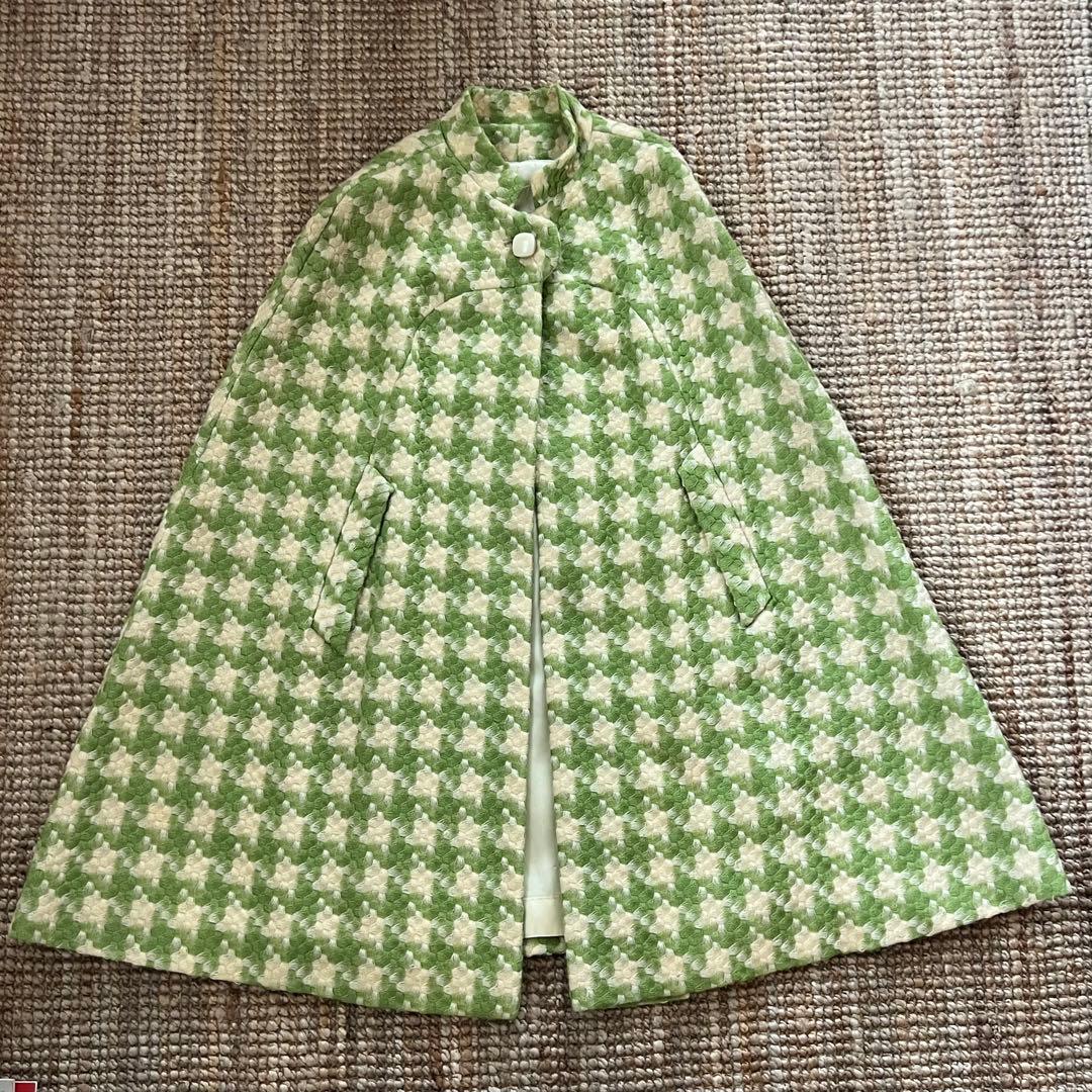 Berger Swartz 千鳥格子柄 ケープコート SIZE Agnes b