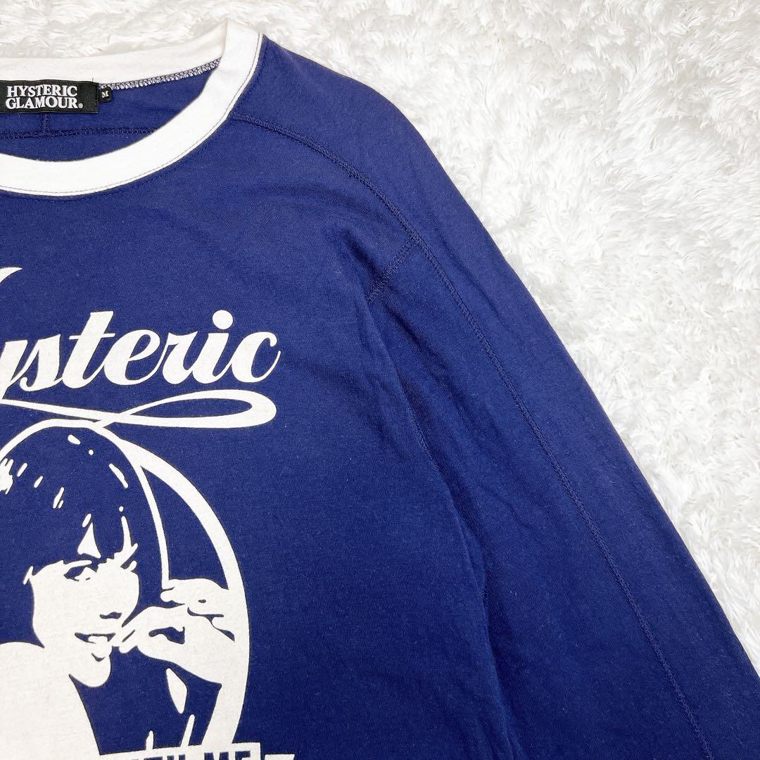 ヒステリックグラマー ロンT ラグラン ヒスガールビッグプリント M
