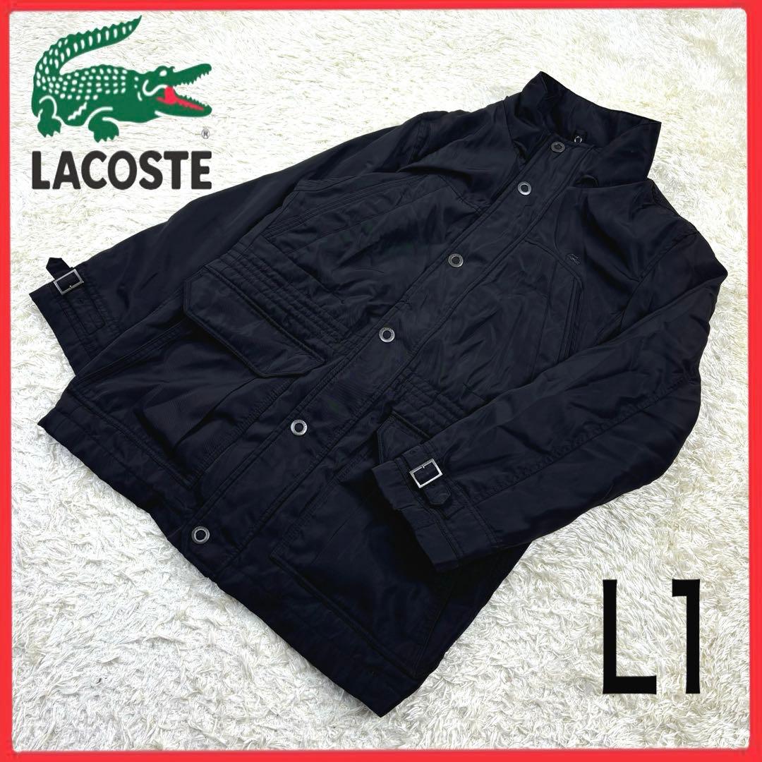 ラコステ ブラック ゆるたぼ 00s 中綿 ナイロン ブルゾンM・LACOSTE