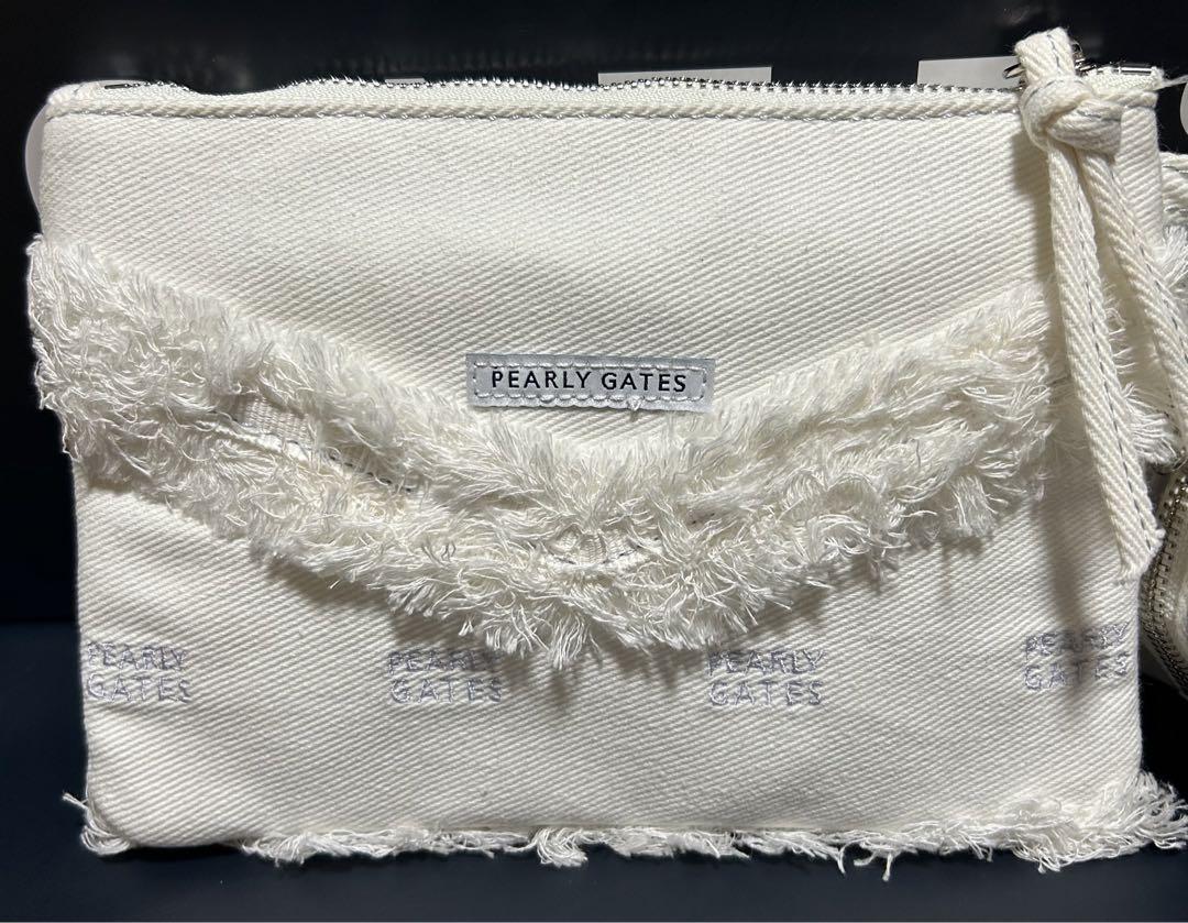 新品 未使用 PEARLY GATES ポーチ 2個セット・デニム素材 ホワイト