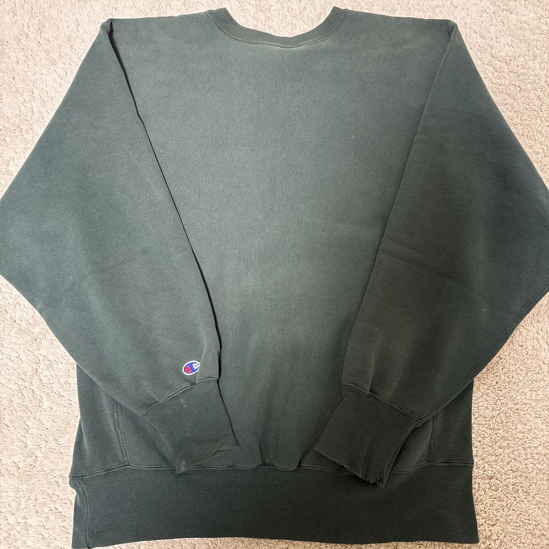 90s USA製 Champion リバースウィーブ 3段プリント グリーン