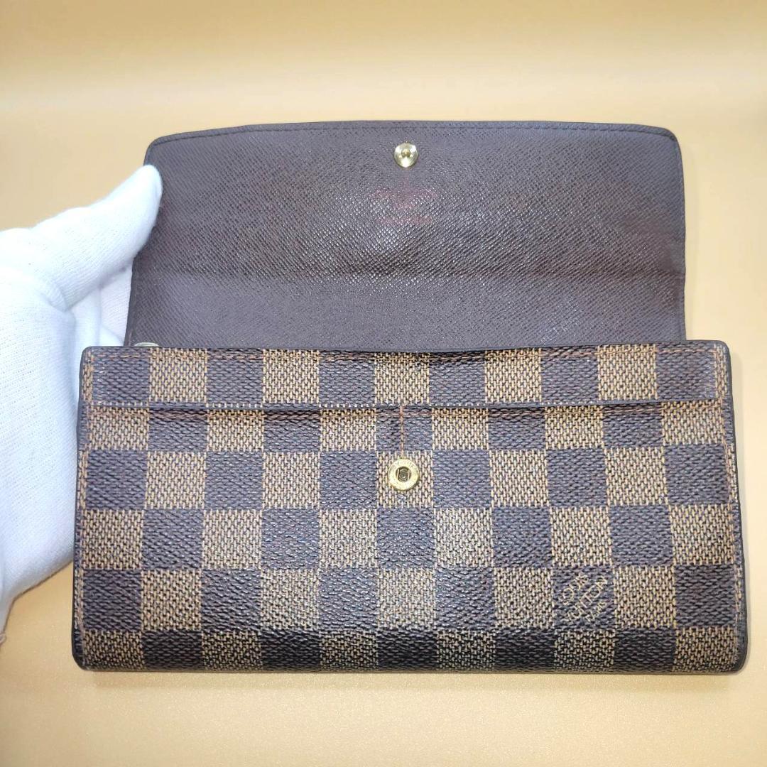 【美品】ルイヴィトン ダミエ ポルトフォイユ サラ 長財布 ブラウン 男女兼用