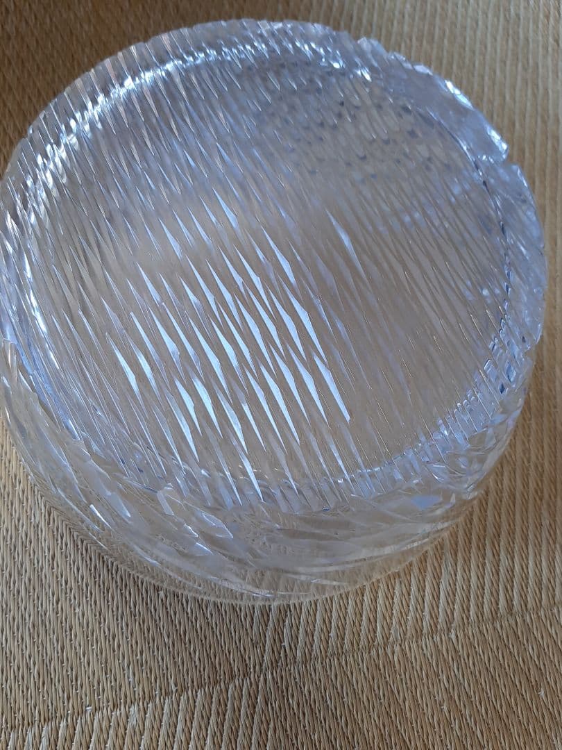 茶道具 ギヤマン（義山）平水指 漆蓋付き 共箱 水差 水入れ 平 硝子