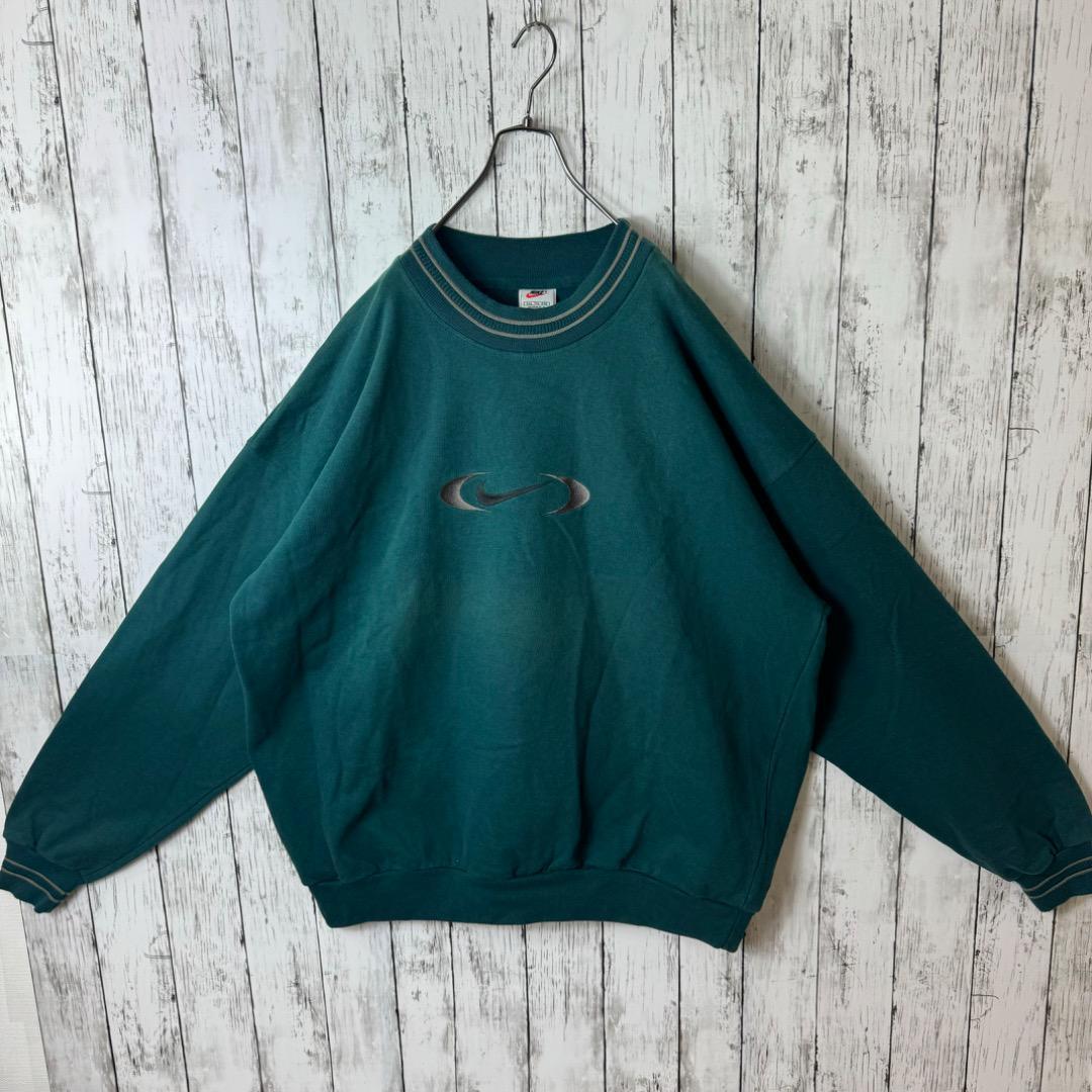 人気モデル オールド ナイキ 刺繍 センターロゴ スウェット XXL スウッシュ