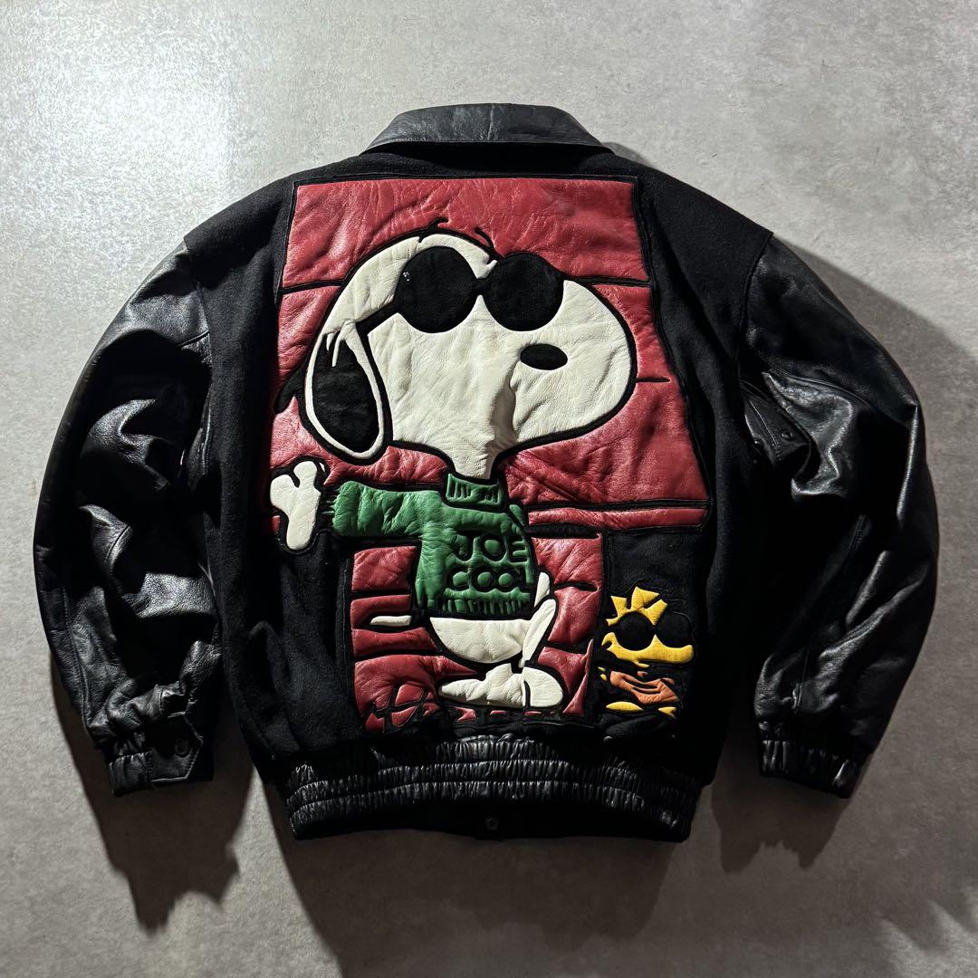 ジャケット・アウター 90s Peanuts joecool wool leather jacket