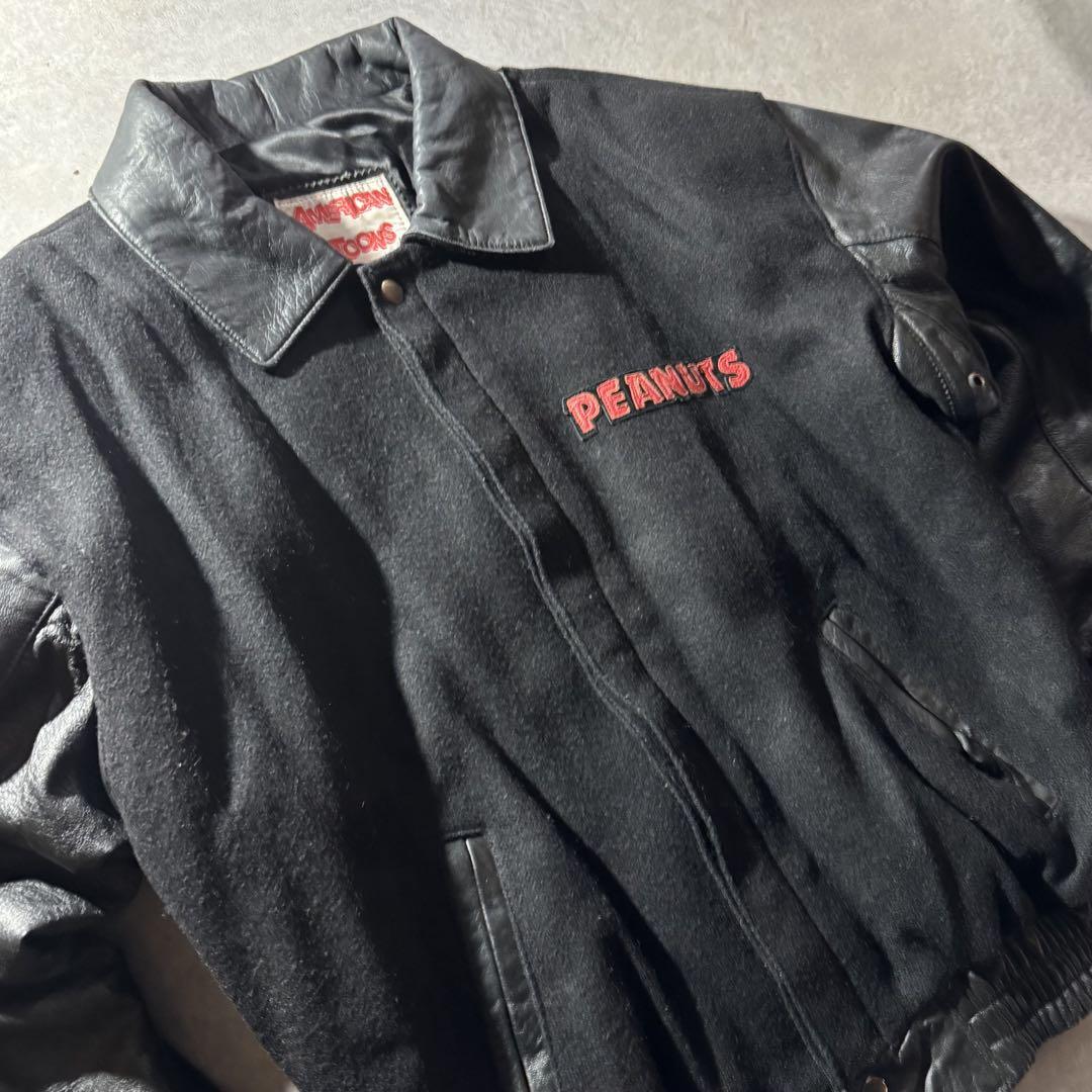 ジャケット・アウター 90s Peanuts joecool wool leather jacket