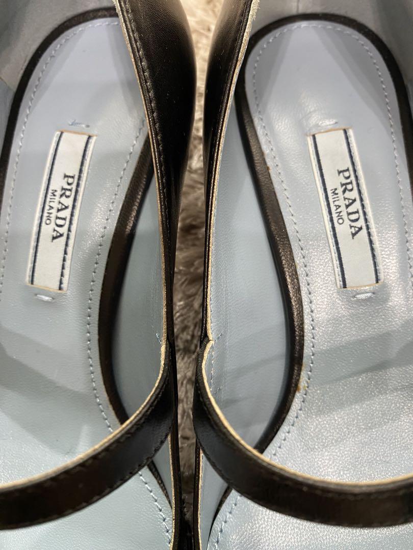美品 PRADA ブラック ポインテッドトゥパンプス 36