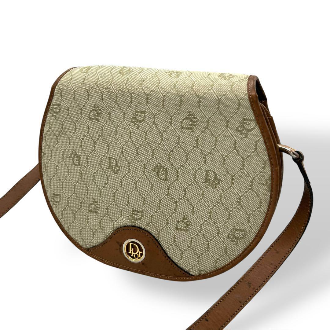 良品 1724 Dior ショルダーバッグ ハニカム柄 vintage ベージュ
