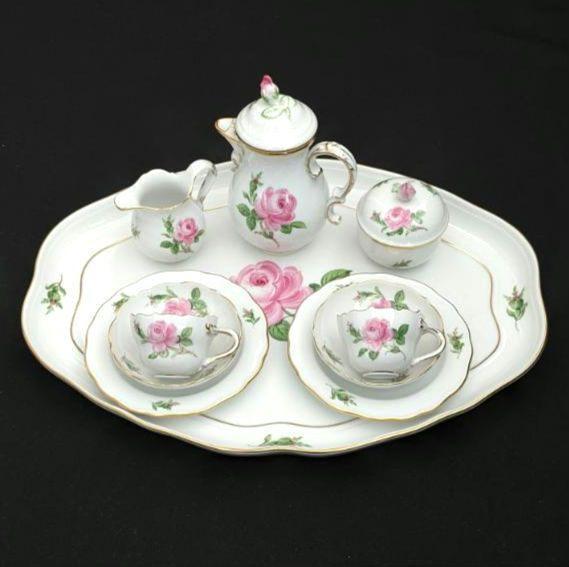 マイセン ミニチュアセット ピンクローズ カップ＆ソーサー Meissen