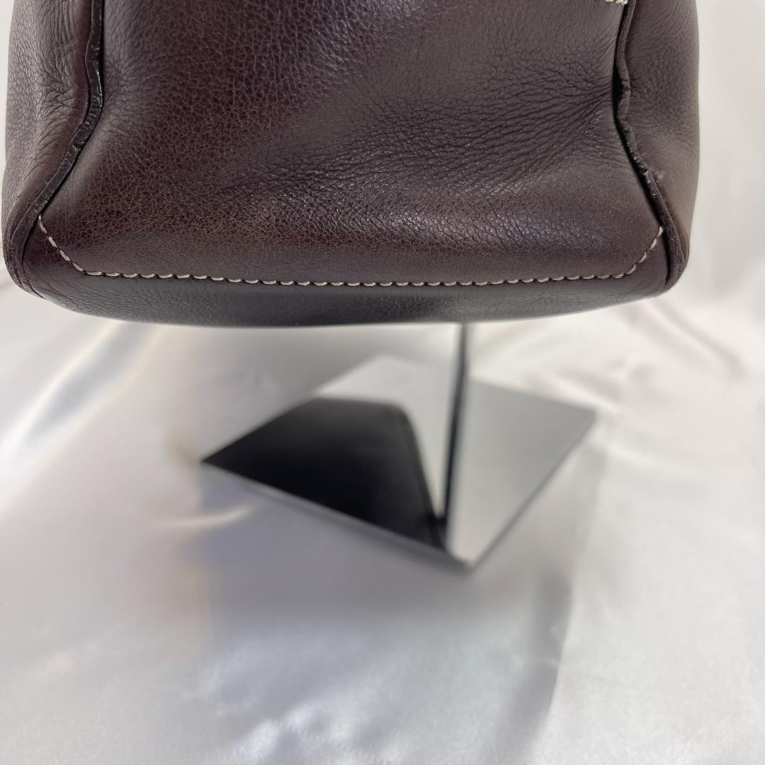 CELINE／セリーヌ ブギーバッグ レザー ハンドバッグ ブラウン 美品