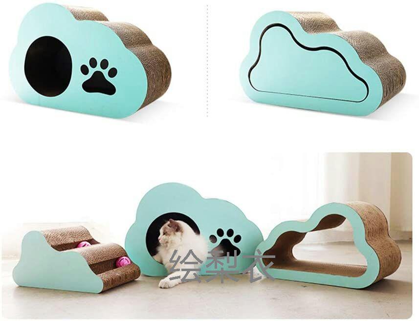 ペットベッド 猫用寝床 爪とぎ 猫 バリバリベッド インテリア 可愛い 雲形