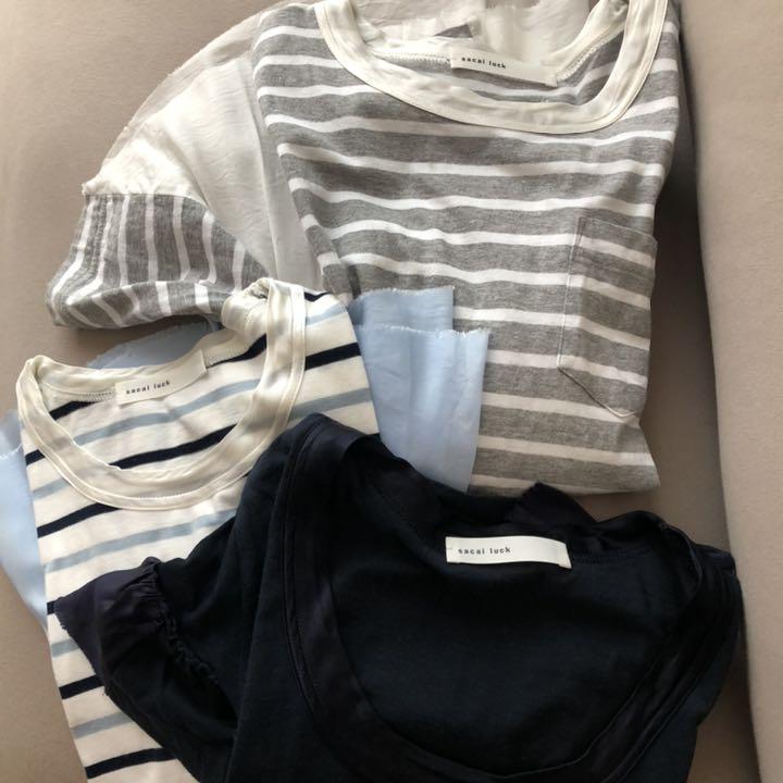 楽天 送料無料にならない サカイラック sacai luck Tシャツ3枚セット Tシャツ(半袖+袖なし)