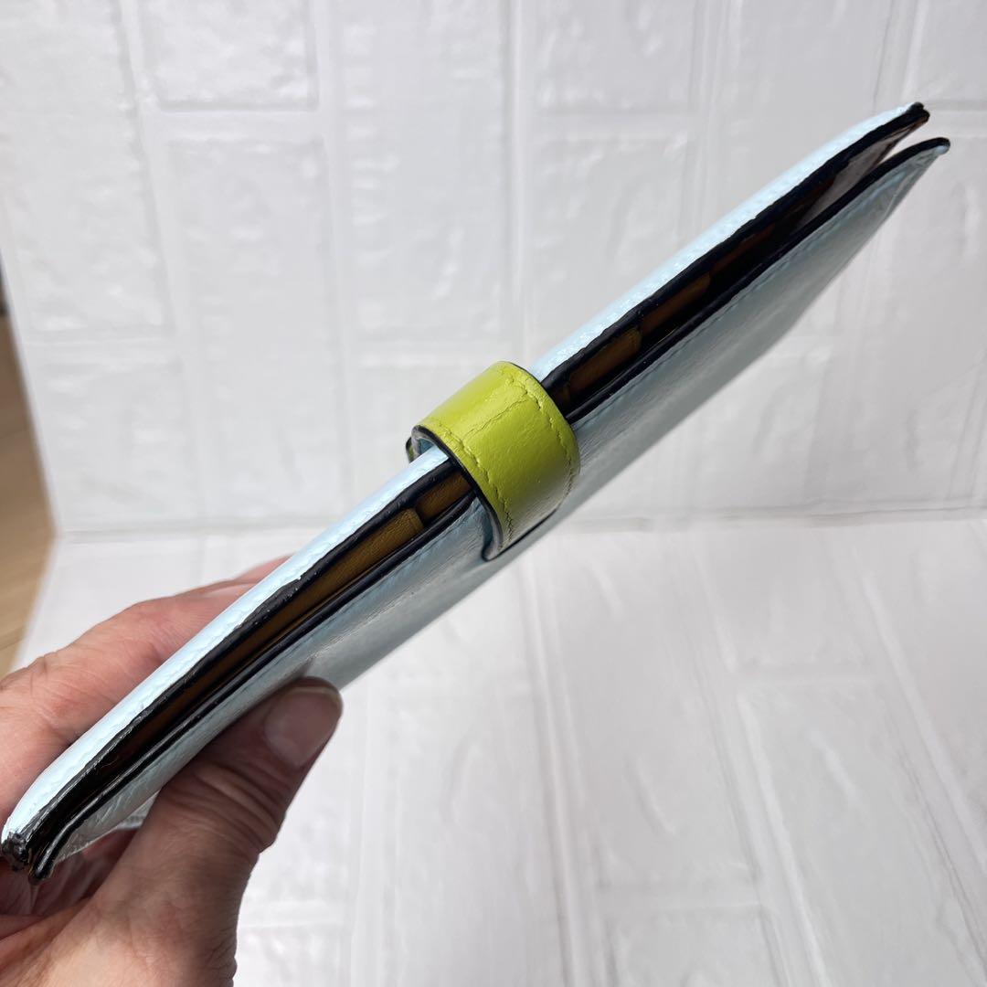 ロエベ✨レア　長財布　薄型　バーティカルウォレット　水色　メンズ　レディース