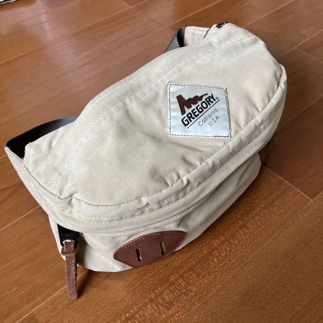 GREGORY 旧ロゴ　ボディバッグ ベージュ キャンバス