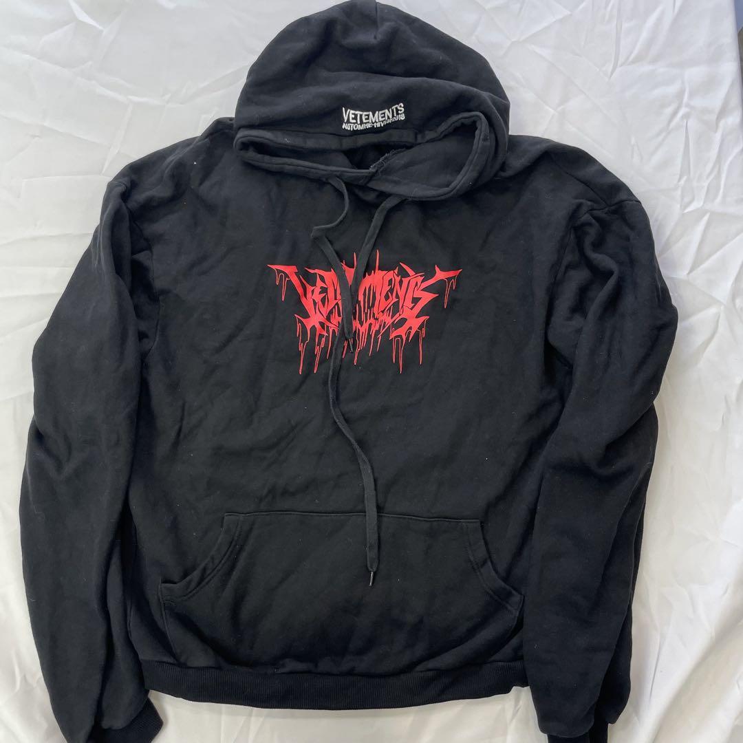 $ VETEMENTS ブラック パーカー 2018 コットン