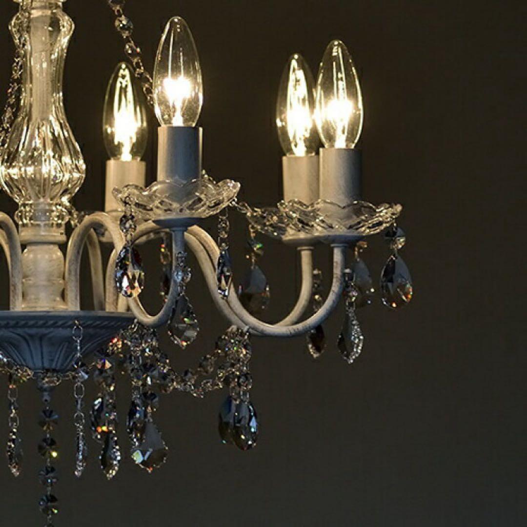 LED対応 8灯シャンデリア ホワイト LED対応 8灯シャンデリア ホワイト