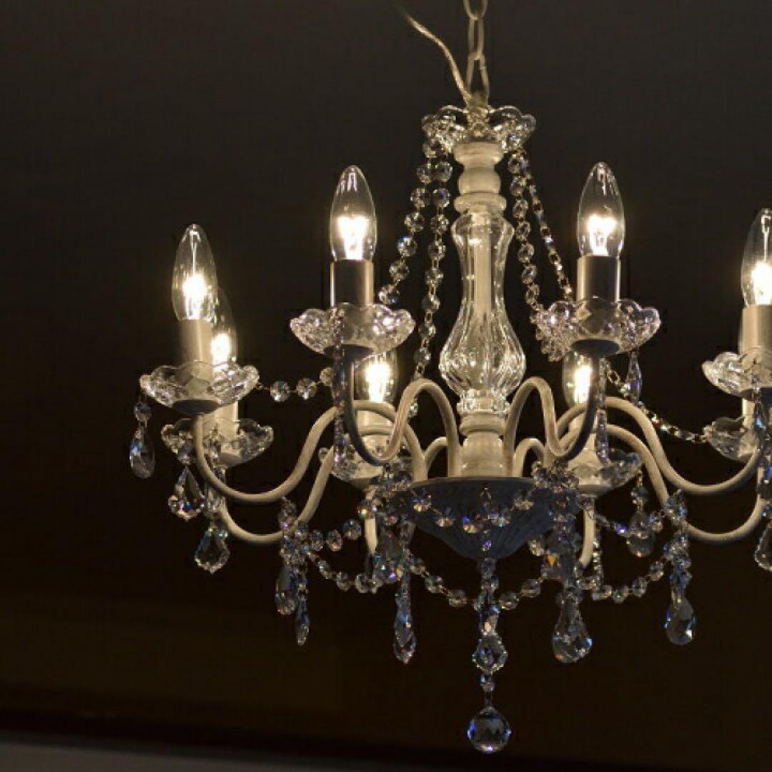 LED対応 8灯シャンデリア ホワイト LED対応 8灯シャンデリア ホワイト