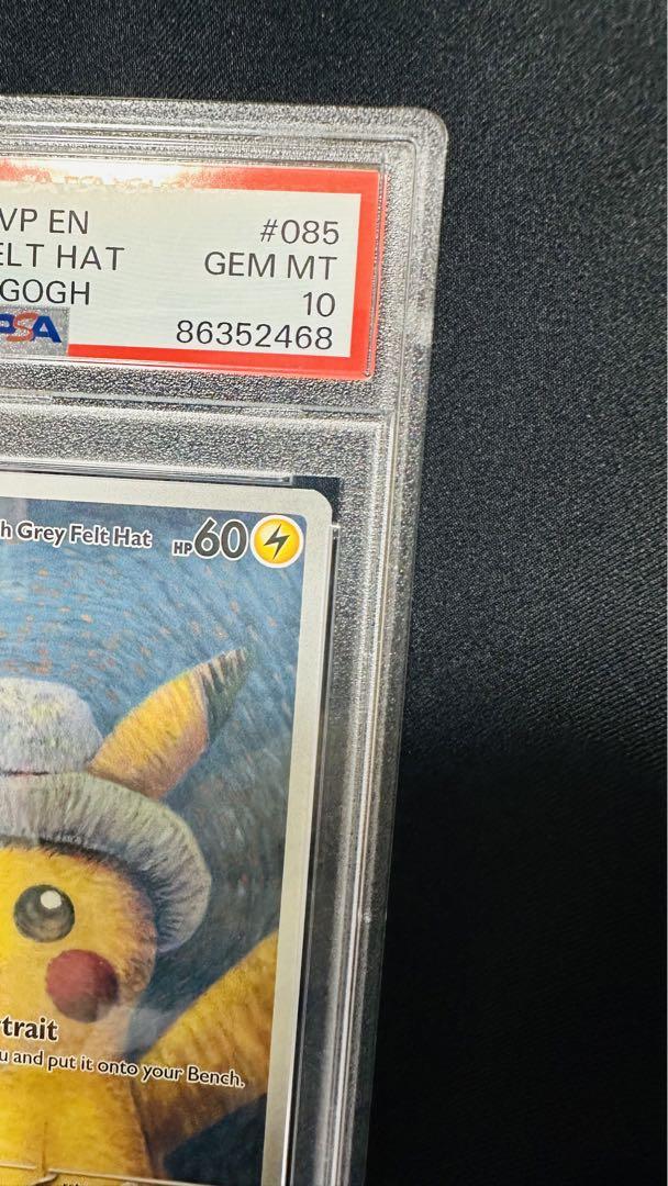 ゴッホピカチュウ Pikachu with grey felt hat PSA9