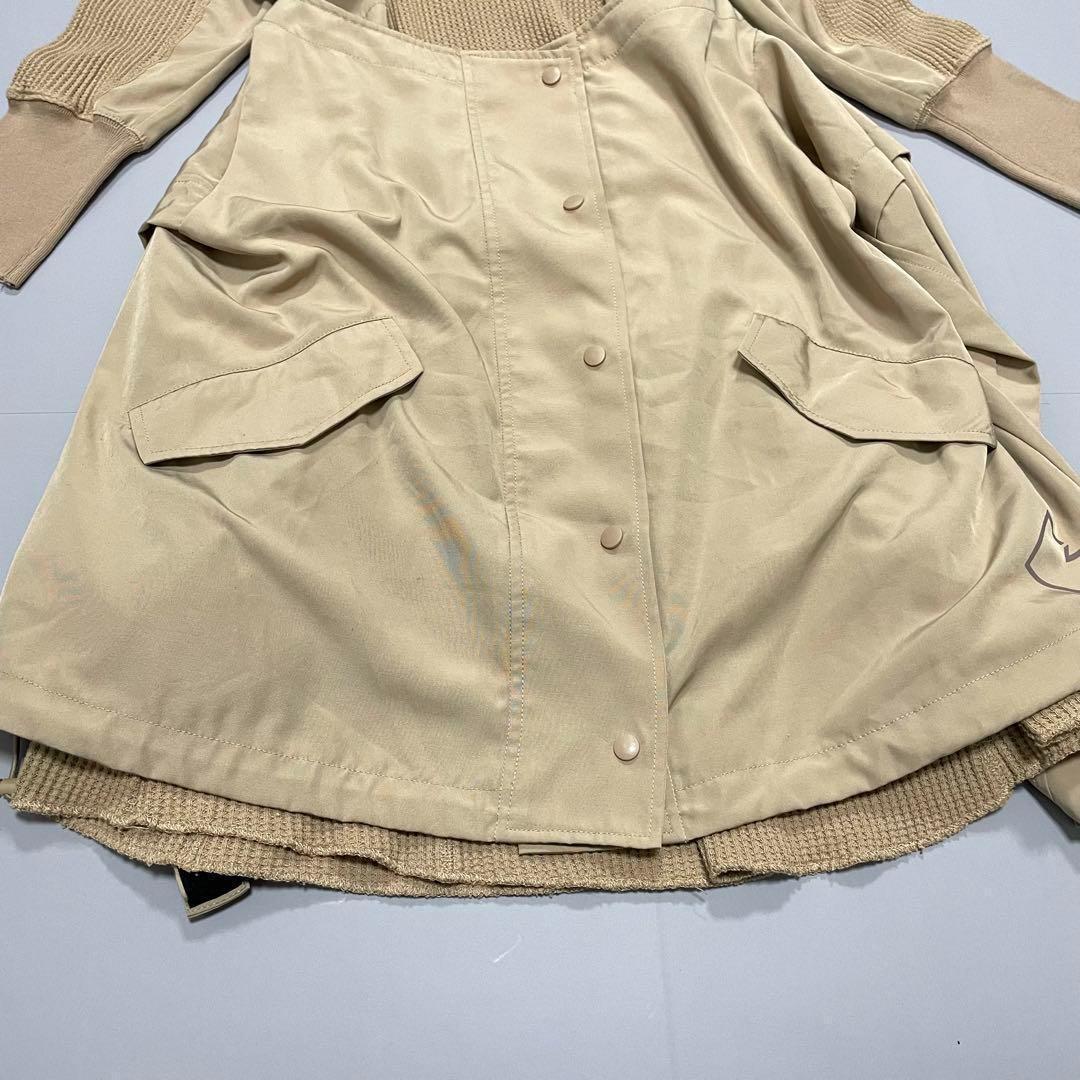 スナイデル ロングワンピースドッキングワンピース サーマル ワッフル ベージュ