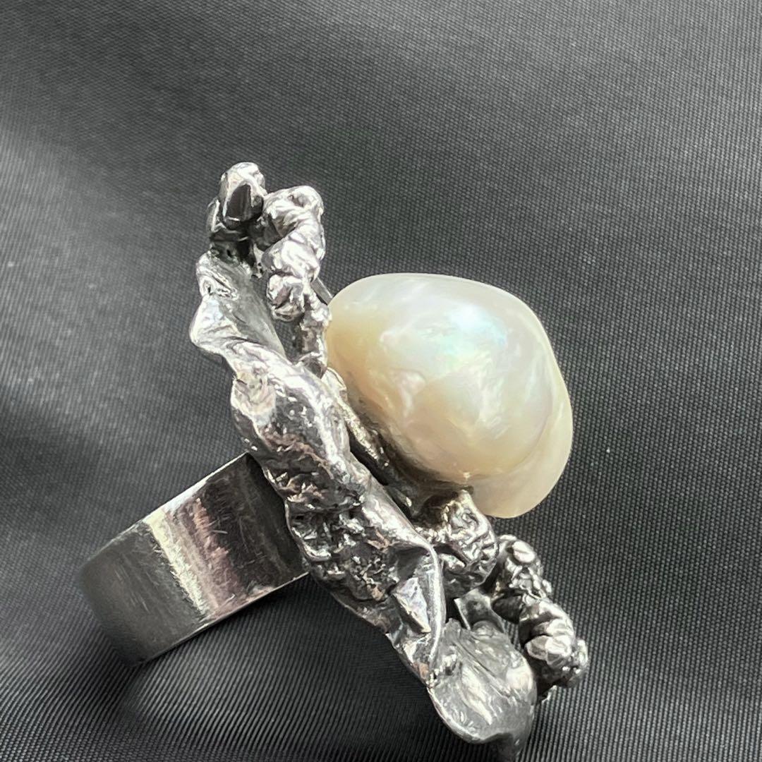 WEB限定カラー バロックパール 15号くらい 指輪 silver シルバーリング 真珠 アクセサリー