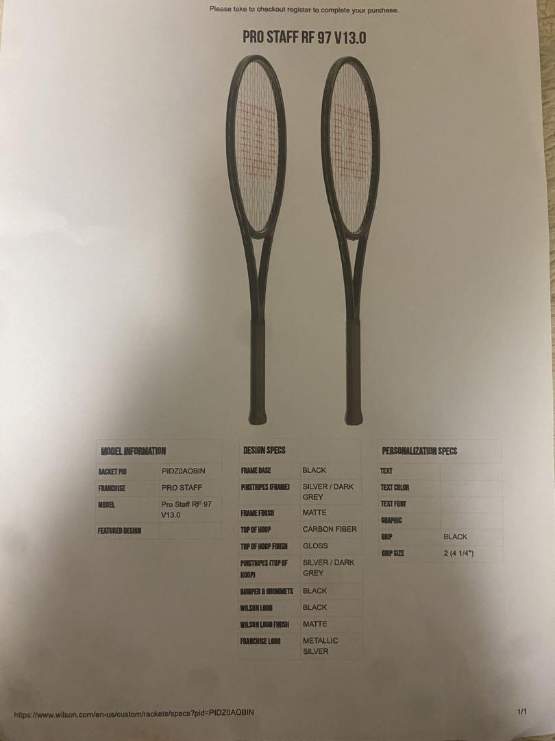 ウィルソンPRO STAFF RF97 V13 カスタムG2 マット【限定】