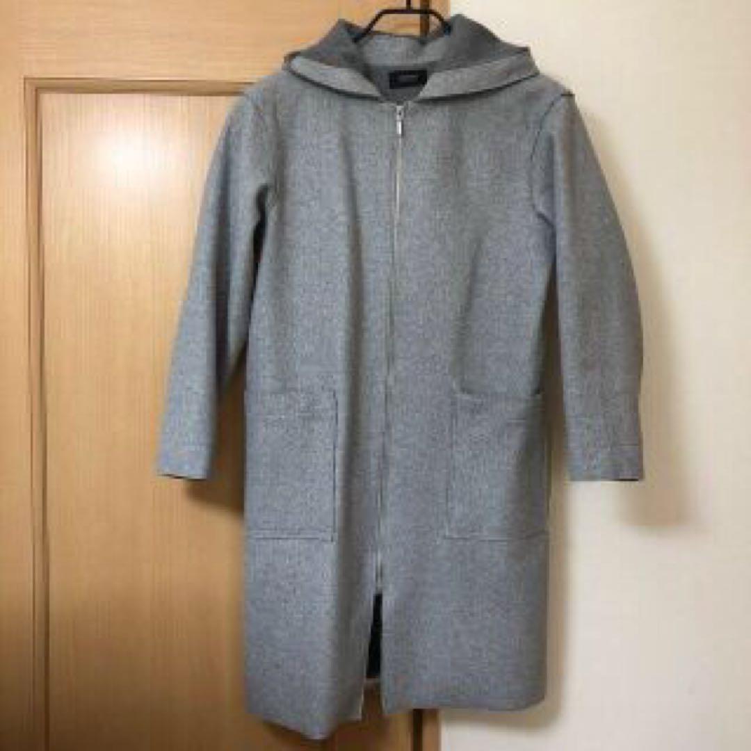 グレー フード付き ダッフルコート