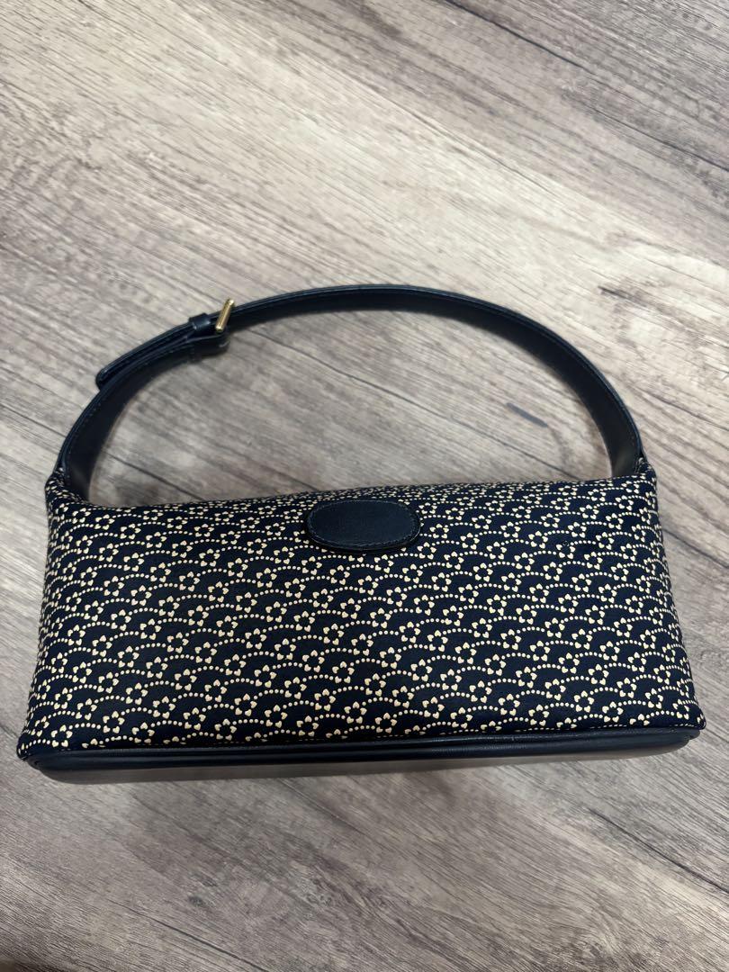 印傳屋 ハンドバッグ ほぼ新品 □ 印傳屋 最高級 甲州印伝 鹿革 ハンドバッグ 黒 定価