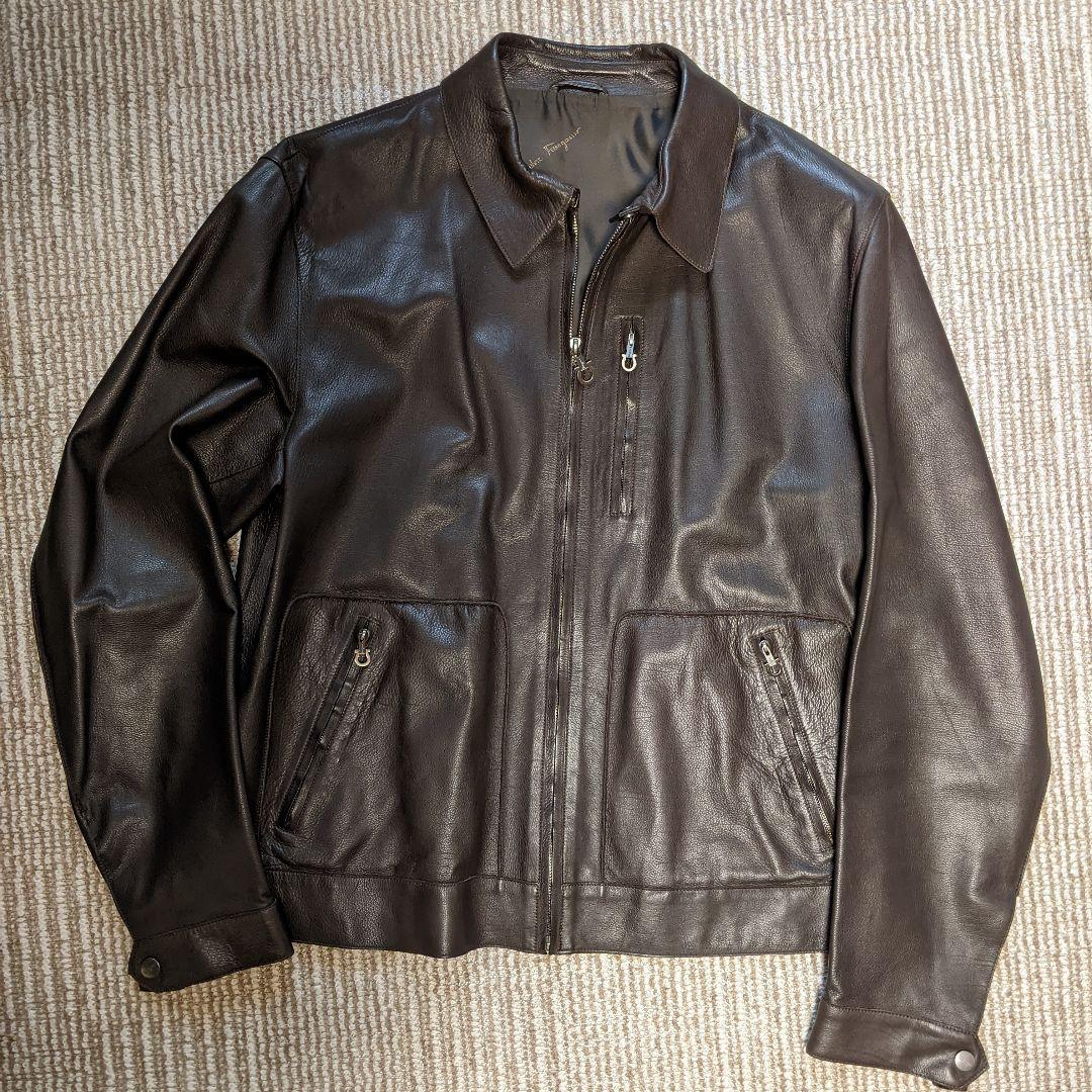 格安品質保証 定価40万 SALVATORE FERRAGAMO レザージャケット 2iAVn-m25781312585 美品 人気SALE豊富な