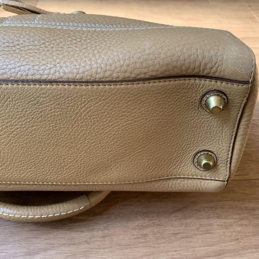 COACH コーチ オールレザー シボ革 ハンドバッグ ゴールド金具