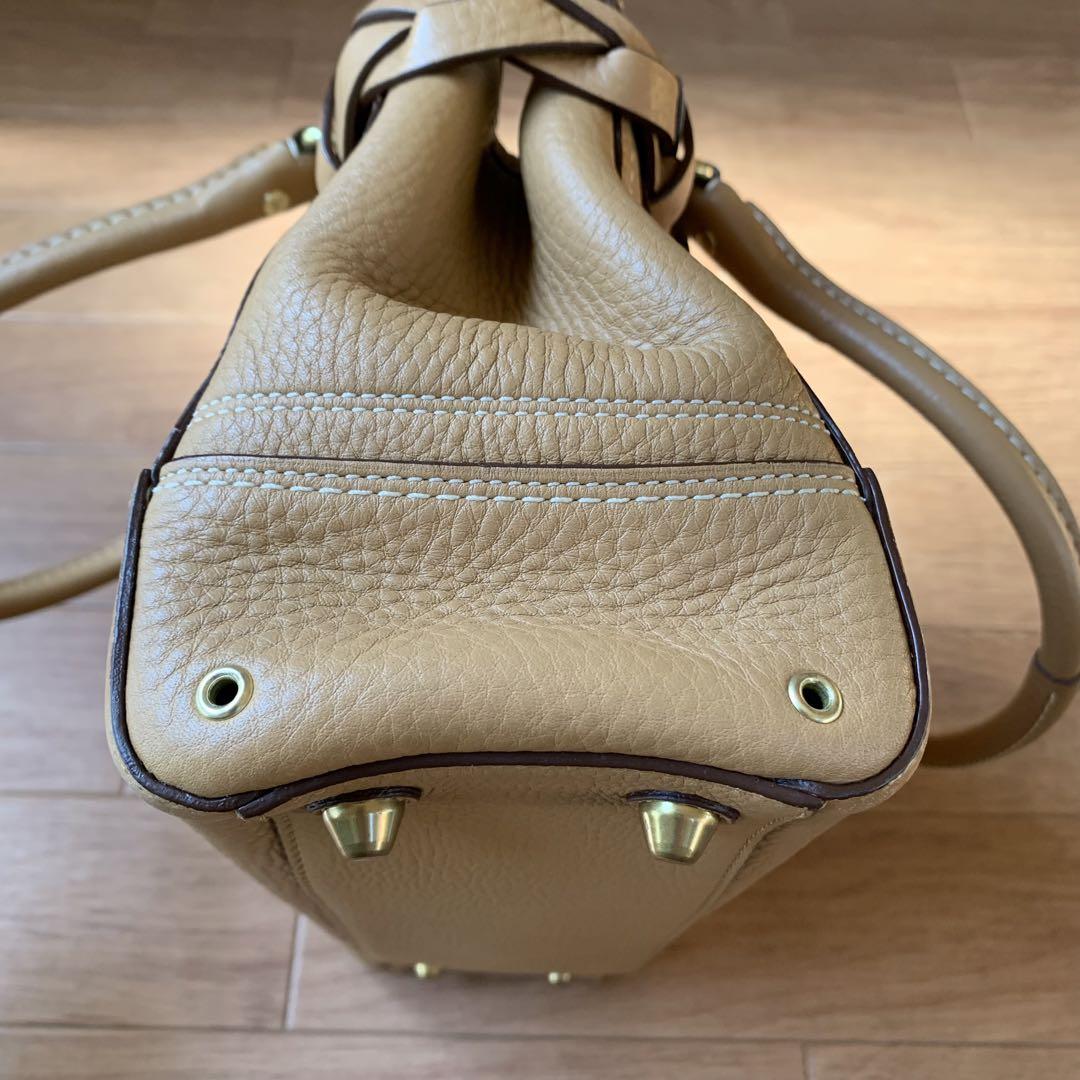 COACH コーチ オールレザー シボ革 ハンドバッグ ゴールド金具