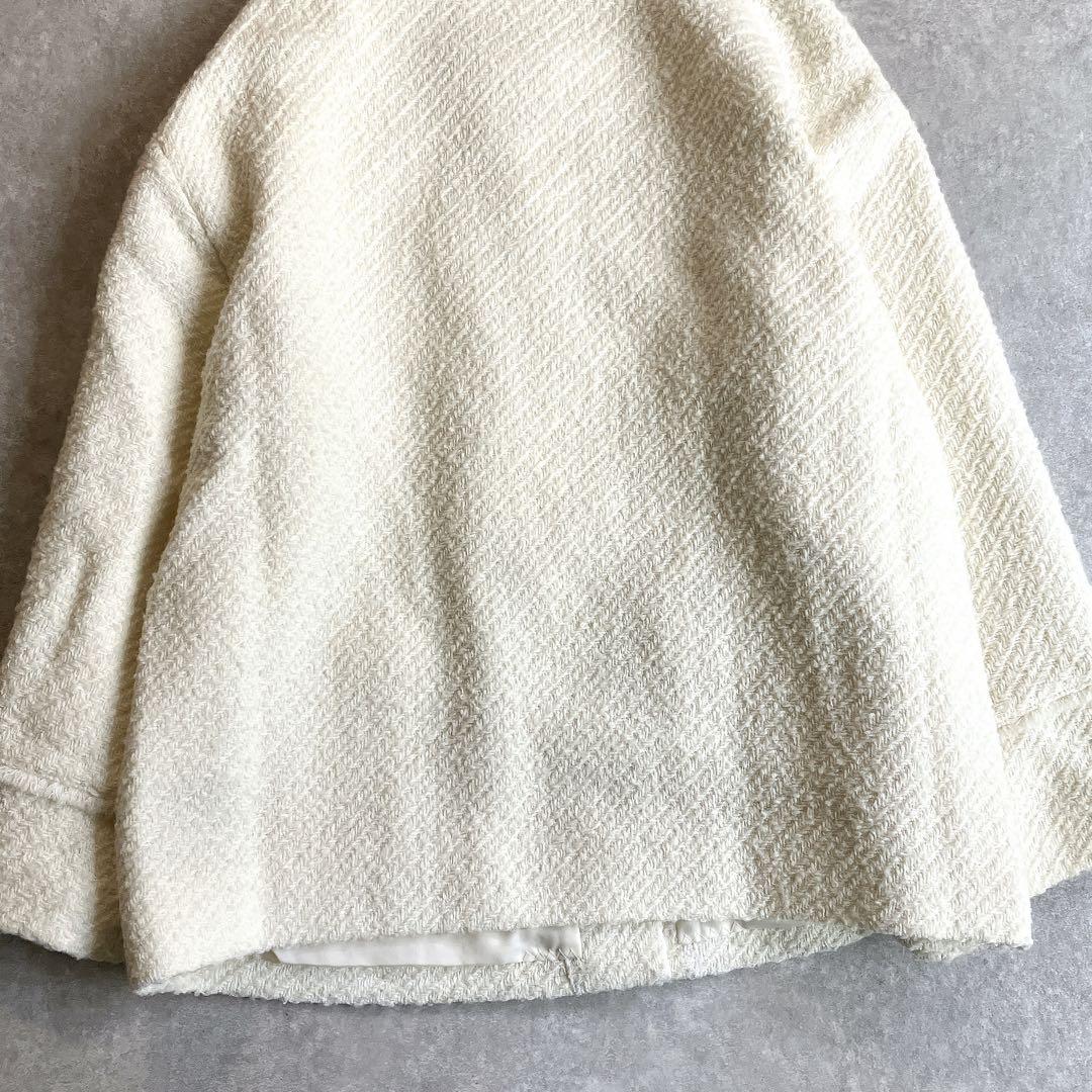 美品✳︎ラウンジドレス ツイードノーカラージャケット 金ボタン オーバーシルエット