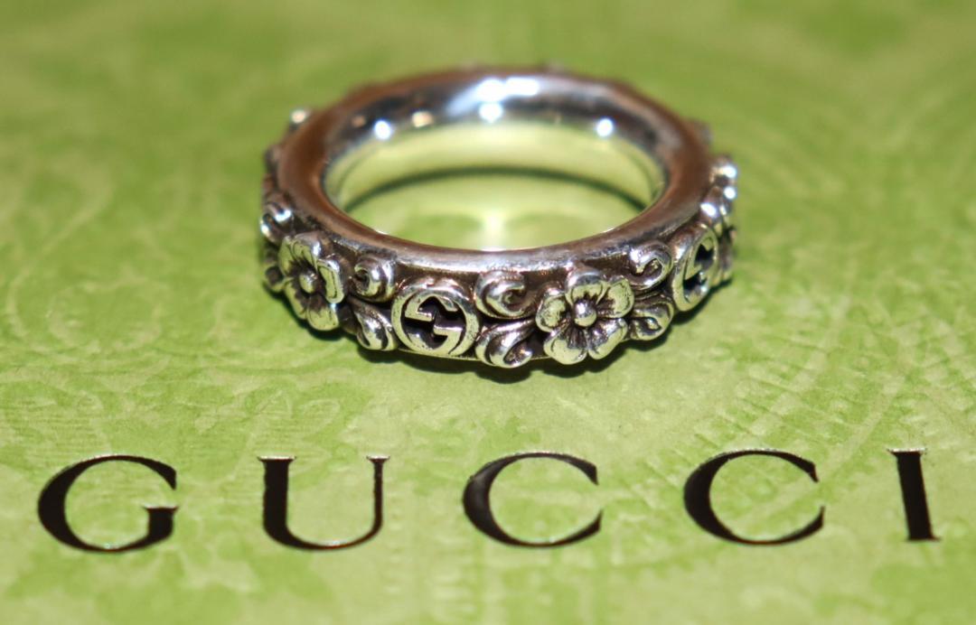 新品　GUCCI インターロッキングG フラワー リング (14号) 　Ⓗ