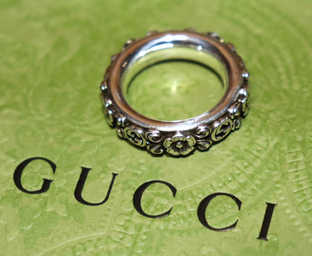 新品　GUCCI インターロッキングG フラワー リング (14号) 　Ⓗ