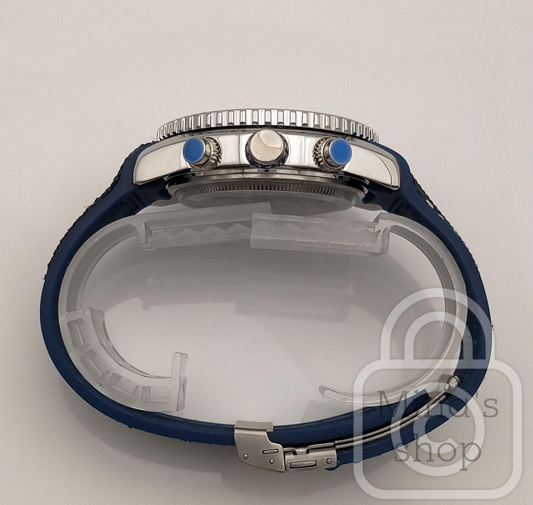 【力強さ溢れる極太ベゼル＆ケースが魅力/新品】クロノグラフ ディープシーブルー