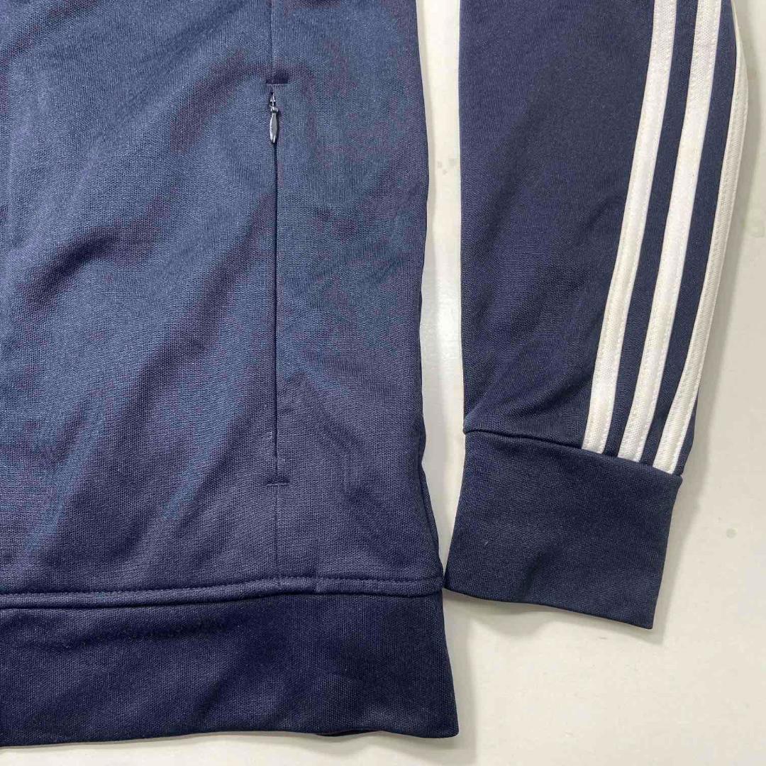 アディダス adidas トラックジャケット 刺繡ロゴ 古着 レディース M 紺