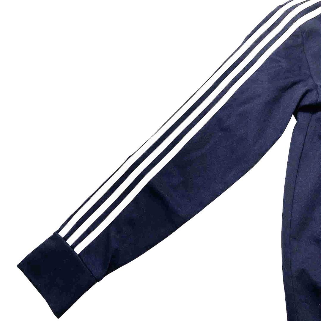 アディダス adidas トラックジャケット 刺繡ロゴ 古着 レディース M 紺