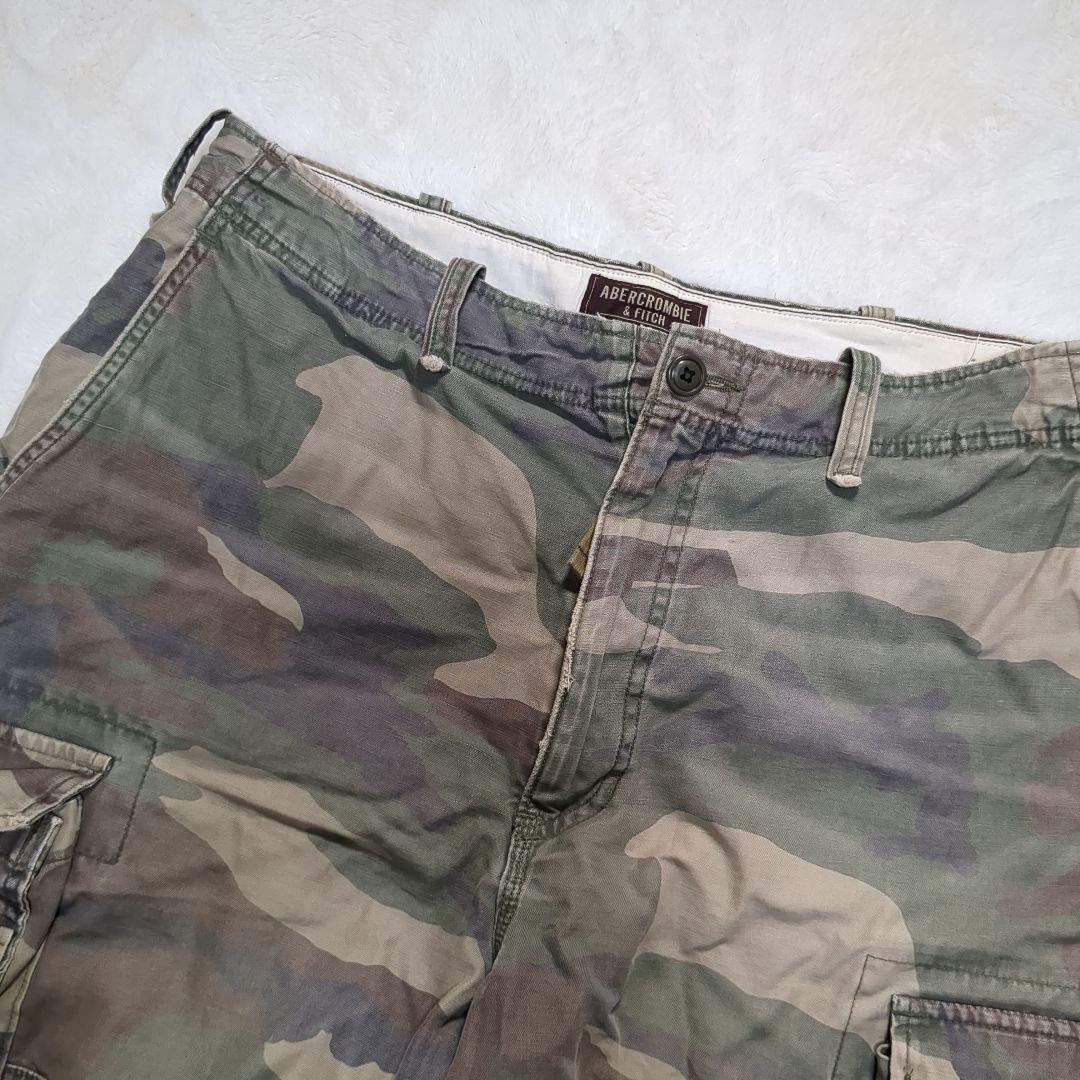 ✨大人気！w33 abercrombie&fitch 迷彩ハーフカーゴパンツ